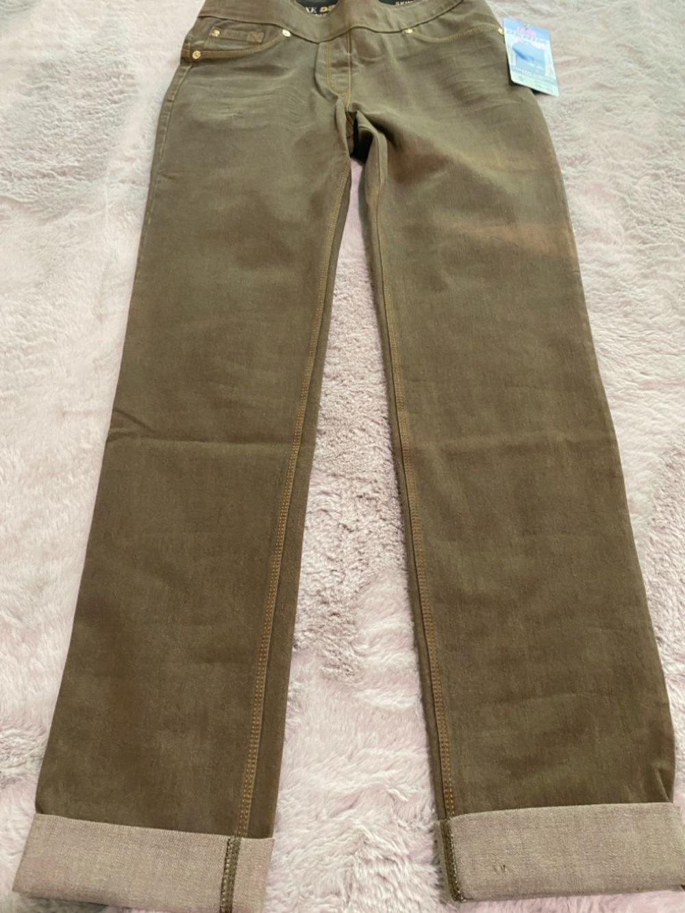 Luxe Denim  360 / 4 Way Stretch Olive Green Straight-Leg Pants